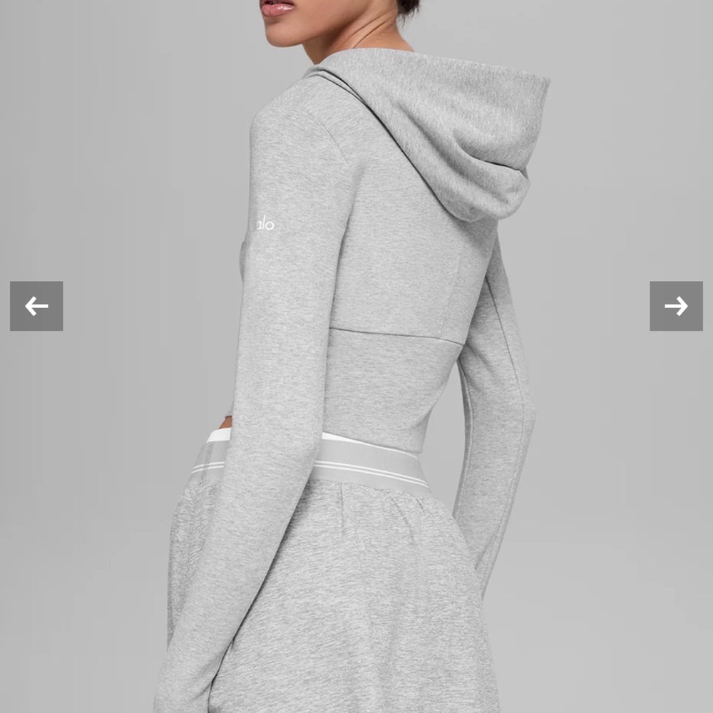 ALO Yoga Gray Sway Full Zip Hoodie - Picture 10 of 11